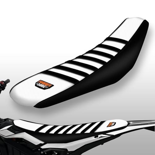 sawrain Dirt Bike Seat Cover for Surron SUR Ron Ultra Bee, Non-Slip Motorcycle Electric Bike Seat Protector (Black-White-Black)