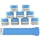 Tannius Dry Feel Tennis Overgrip (Pack of 9), Long-Lasting Tennis Racket Grip Tape, Super-Absorbent and Non-Slip Racquet Grip (Blue)
