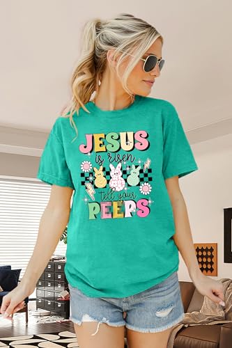 Image of LAZYCHILD Women Easter Teacher Shirts: Funny Treat All with Kindness T-Shirt Bunny Rabbit Tee Tops