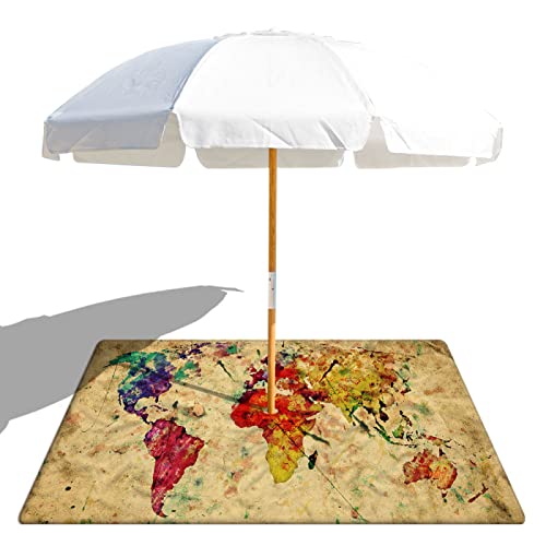 Tapis De Pique-Nique Tapis De Camping Couverture Pique Nique Tapis De Parasol Trou De 8 Cm Plus Bouton Pression Tapis De Plage En Velours Double Face/Matériau De Serviette Serviette De Plage Modèle De Cover