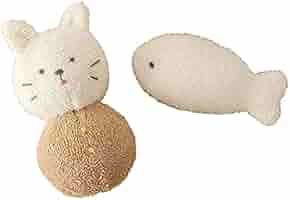 Amazon.co.jp: オーガニック綿50gと糸付き 子猫のガラガラとお