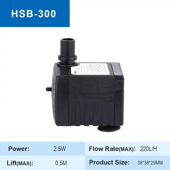Miniatura 9 de Mini bomba de agua sumergible de 60 GPH de 2.5 W, mini bomba de agua con elevación alta de 1.6 pies para acuarios, pecera, estanque, fuente de