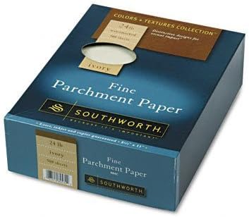 ~:~ SOUTHWORTH COMPANY ~:~ Colors + Textures Fine Parchment Paper, Ivory, 24#, 8-1/2 x 11, 500 per Box