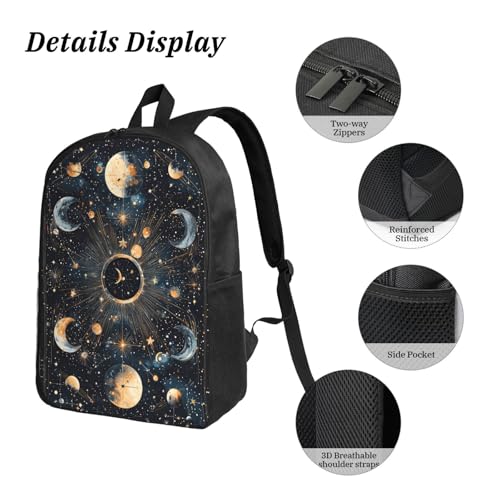 Celestial Backpacks 3 Pcs Fashion Casual Backpack with Fun Graphic Cartoon Print for Travel Work4