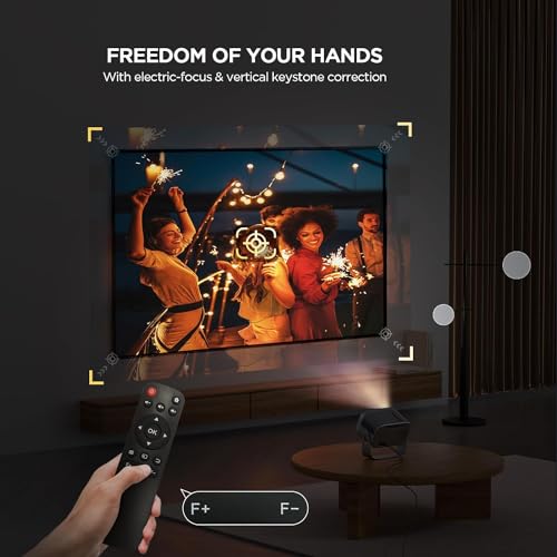 Image of TOPTRO Auto Focus F Style 720p Native Resolution Projector for Home 4K Support, 5000 Lumen (400 ANSI) Android 11 WiFi Bluetooth Inbuilt Netflix PrimeVideo Hotstar 3W Speaker HDMI USB 150 inch Max Display