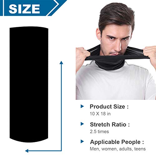 Neck Gaiter Face Scarf,Ice Silk Breathable Bandana Sweatband,Multifunctional Headwear For Men&Women,Sun Protection Dust Windproof When Hiking Cycling Fishing Motorcycle(Ice Silk 2 Black) #TOP4