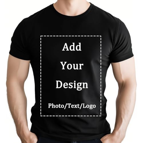 Custom T Shirts Gifts for Men Personalized Mens Graphic T-Shirts Tees with Photo Customized Men's Shirt for Husband Boyfriend