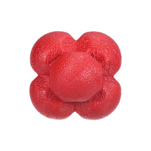 M METERXITY Reaction Ball - TPR High Difficulty Flexibility Training Ball Apply to Sports Exercise Daily Use (47 x 47 x 55mm, Red)