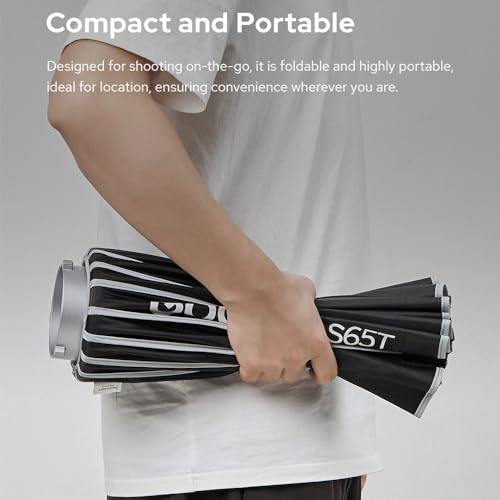 Godox S120T - Softbox de liberación rápida de 120 cm con rejilla de panal, caja de luz plegable extraíble con soporte Bowen, difusores para fotografía, Speedlite, flash de estudio, monolight - imagen 6