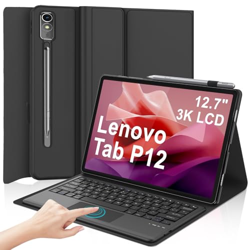 IVEOPPE Teclado para Lenovo Tab P12 12.7' con Touchpad - Funda Teclado Trackpad Español Bluetooth...