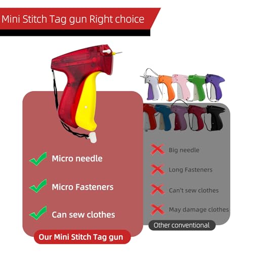 Image of 4323pcs Stitch Gun for Clothes with 4320 0.17 inch Fastener, 2 Needles & Case | Handheld Stitch Gun, Quick Clothing Fixer, Micro Tagging Gun, Sewing gun for Clothes Sewing Quilting Hemming