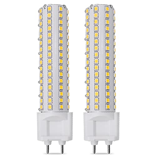Ampoule LED G12, 15W Dimmable 144LED Perles 150W Équivalent Halogène 1500LM 3000-6000k G12 Ampoules LED Maïs AC 85-265V pour l'éclairage domestique, pas de scintillement,Warm white,2 Pack