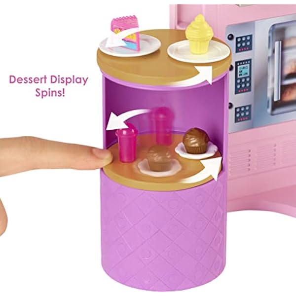 Barbie Restaurante Muñeca rubia con con cocina de juguete y accesorios, regalo para niñas y niños 3 años (Mattel HBB91)