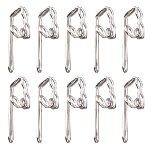 100pcs Metal Window Curtain Hooks for Drapes, Silver