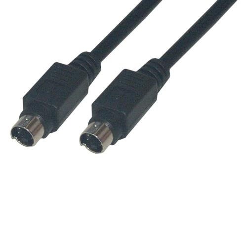 Câble Vidéo S-VHS Mini-DIN 4 Mâle/Mâle - Longueur 5 Mètres - Marque MCL - Qualité Haute - Noir - 3