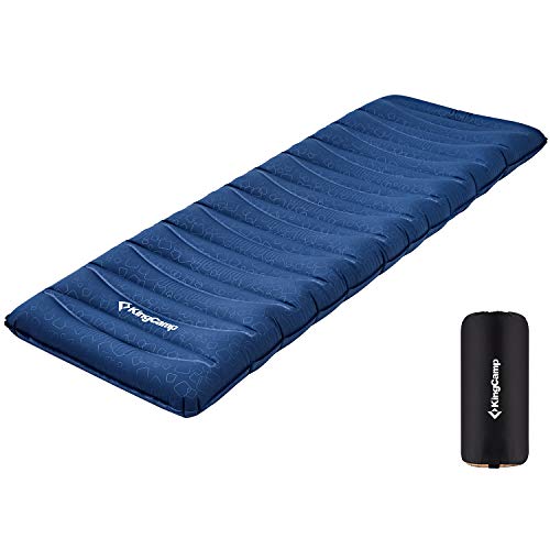 KingCamp Deluxe Inflatable Sleeping Pad for Camping, Luxury Ultra-Comfortable Air Mattress Lightweight Mat for Backpacking, Car Camping Hiking, Tent, Cot and Travel, Single and Double 2 Size