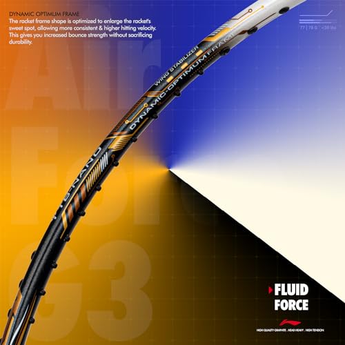 Image of Li-Ning Air Force G3 Badminton Racket with Full Cover | Max Tension : ≤30 lbs | Superlight Technology | Aerotec Beam | Dynamic Frame