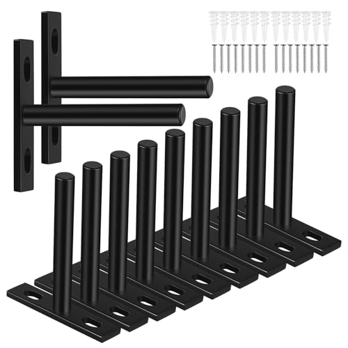 HYTROVE 10個 隠し棚受け具 鉄製 強力サポート フローティング壁棚用 角可能 目立たない設置 省スペース シンプルデザイン