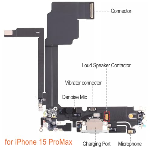 Port de charge iPhone 15 Pro Max Johncase flexible micro blanc