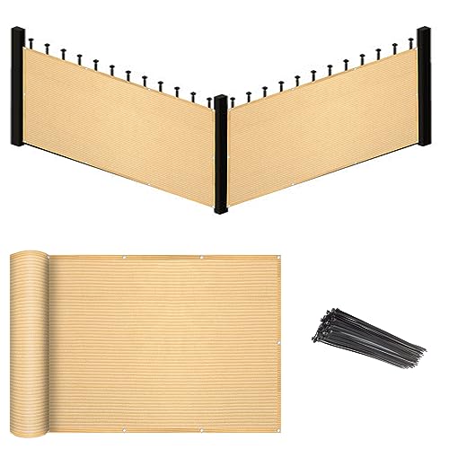 Eden's Decor Balcony Privacy Screen Beige 3'x 21' Cover Mesh