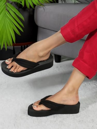Image of Carlton London women's Solid Thong Strap Stylish Platform Sandal