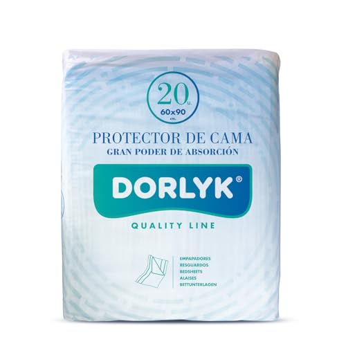 DORLYK 20 Empapadores Desechables - Empapadores Cama Adultos 60X90 - Protector Cama - Empapador 60x90 - Empapadores Bebe - Empapadores Perros - Salvacamas 60x90 - Empapadores Desechables