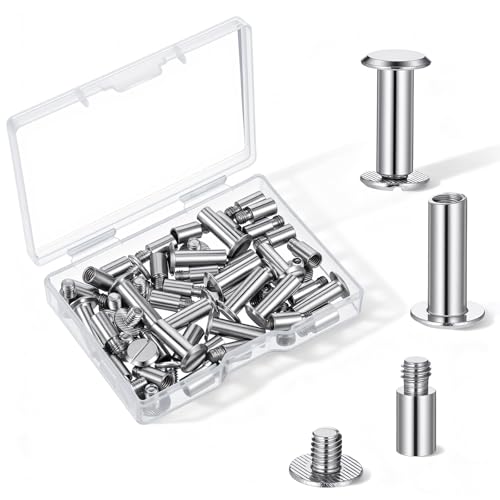 45 Pack Chicago Screws and Scrapbook Extension Posts, Binding Screw Post, Album Accessories, Replacement Extension Screws for Binding Extending Scrapbook Photo Album Refill Pages, Silver