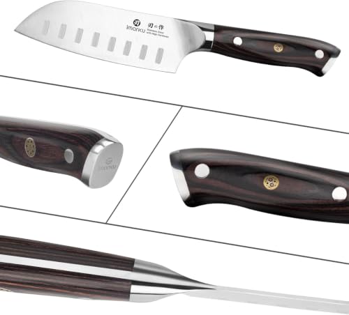 Image of imarku Santoku Knife 5 Inch, Ultra Sharp Chef Knife with Pakkawood Handle