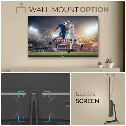 Image of Foxin Elite 32 Inch FHD Flat LED Monitor (1920x1080), 75Hz Refresh Rate, VA Panel, 5ms Response Time, Built-in Speakers, HDMI & VGA Ports, Anti-Glare, Frameless, Wall Mountable - Black