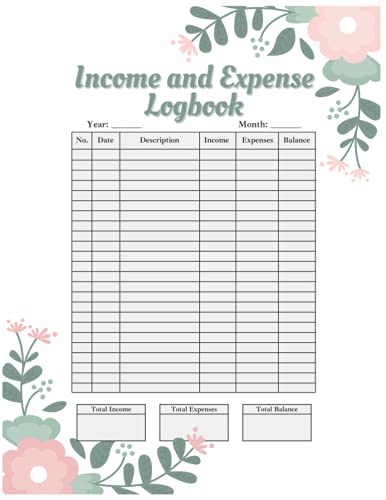 Income and Expense Logbook: Monthly Income and Expense Log Book For Small Business