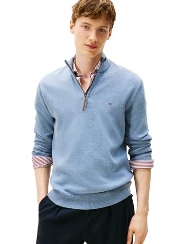 Tommy Hilfiger Men's Long Sleeve Cotton Quarter Zip Pullover Sweater