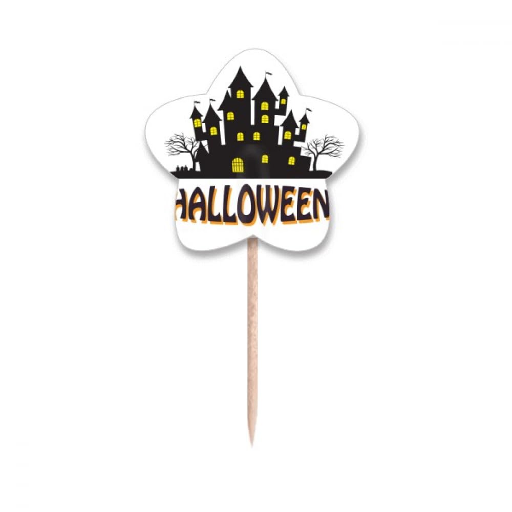 Lable cupcake picks Halloween château d'horreur aux finitions soignées pour buffet chic