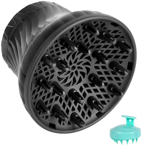 flintronic Difusor Universal para Secadores de Pelo, Difusor Pelo Rizado para Secador, Boquilla de Diámetro 4,5-7,5 cm, Hair Holding Fuerte, para Pelo Rizado u Ondulado, con Cabelludo Masajeador