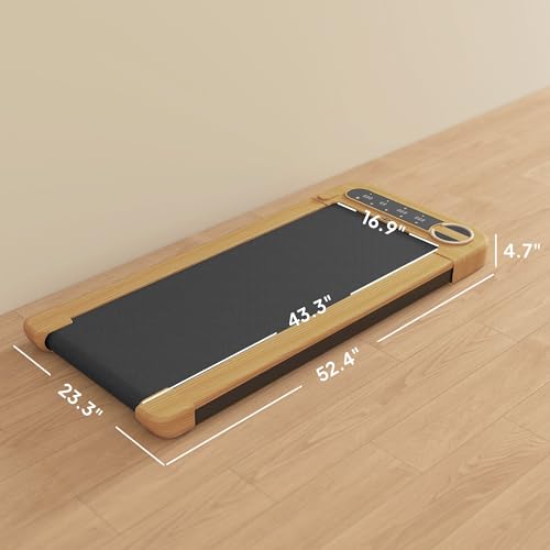 Image of 17x43 inch Premium Space-Saving Portable Under Desk Treadmill Featuring Remote Control Bluetooth Speaker Wheels led Display