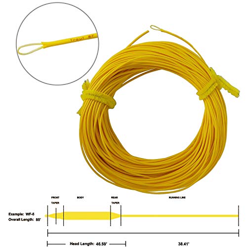 Aventik Trout Fly Fishing Line Weight Forward Floating Fly Line With Exposed Loop Easy Line Id(1Pcs-Yellow,3F) #TOP1