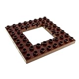  1 x Lego Duplo Bau Platte reddish rot braun 8x8 Noppen Öffnung für Falltür Burg 51705