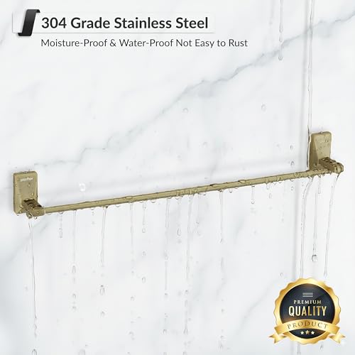 Image of Plantex 304 Grade Stainless Steel Single Towel Rod /Towel Hanger for Bathroom /Hand Towel Holder /Bathroom Accessories - Crystal (Brass Antique)