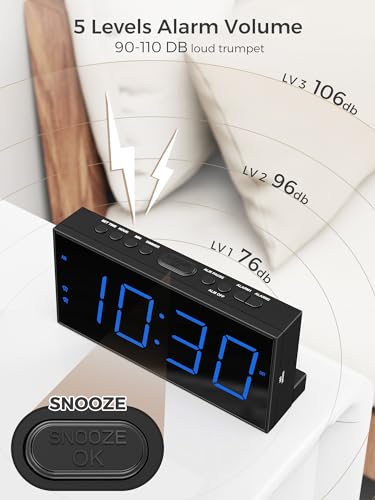 Compact Dual Alarm Clock Large Display