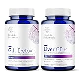 Biocidin G.I. Detox+ Gentle Binder & Liver GB+ Gallbladder Liver Support - Help Optimize Toxin Removal & Fat Digestion - Activated Charcoal, Zeolite, TUDCA & Bitter Herbs (2 Products)