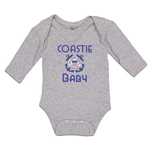 Baby Long Sleeve Bodysuit United States Coast Guard Auxiliary Coastie Baby Flag