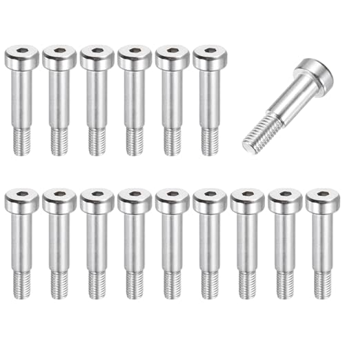 sourcing map 16 bulloni a spalla in acciaio inossidabile 304 6 mm diametro spalla 14 mm lunghezza spalla M5 x 0,8 filettatura esagonale bulloni a spalla per industrie di macchine per stampaggio a