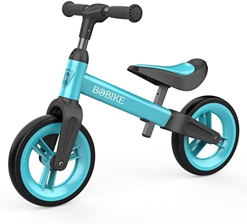 Bobike Toddler Balance Bike Toys for 1 to 3 Year Old Girls Boys Adjustable Seat and Handlebar No-Pedal Training Bike Best Gifts for Kids (Blue)