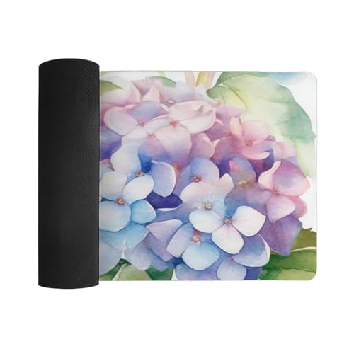 Desk Pad Protector 24x12 Inch Extended Hydrangea Watercolor miniatura 3