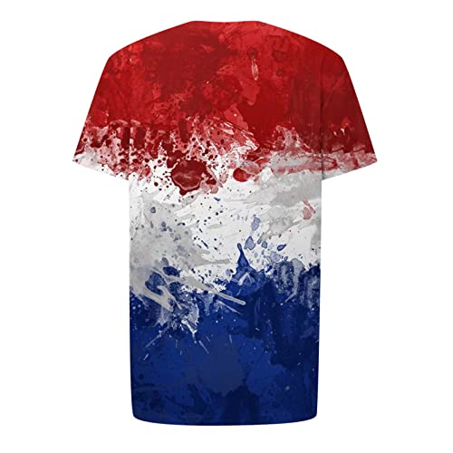 Mens Country Tops Vintage Fourth Of July Clothes Teen Boys Holiday Short Sleeve Usa Flag Tee Shirts Blouses Oversized Tees Red White And Blue Clothing 4Th Of July Blouse Outfits Red L #TOP5