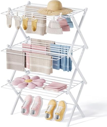 HOMION Caravan Indoor/outdoor Two Panel Folding Washing Clothes Airer - View #4