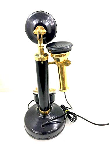 Robin-Exports-Polished-Phone-Retro-Desk-Telephone-Classy-Old-Design-Rotary-Dial-Candlestick-Black