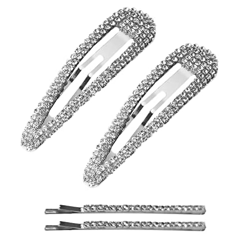 Diamond Studded Snap On Hair Clips Cover