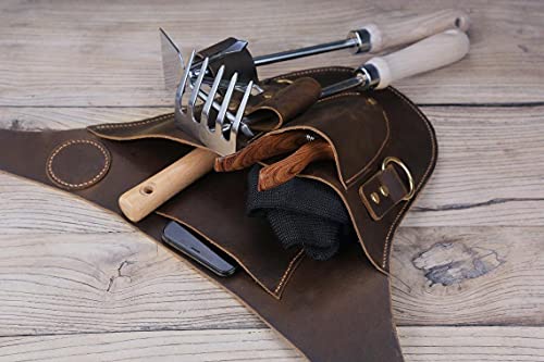 Personalized Leather Garden Tool Belt, Distressed Leather Gardening Belt Farm Floral Belt, Gardening Apron With Pocket #TOP4