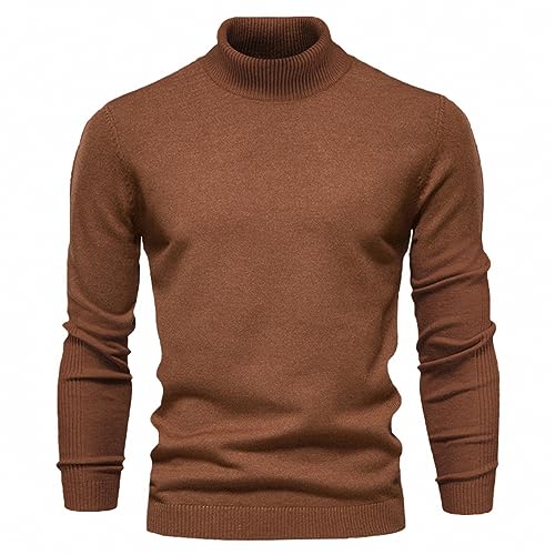 Mens Ribbed Slim Fit Turtleneck Sweaters Long Sleeve Thermal Pullovers Soft Stretchy Knitted for Casual Wear2
