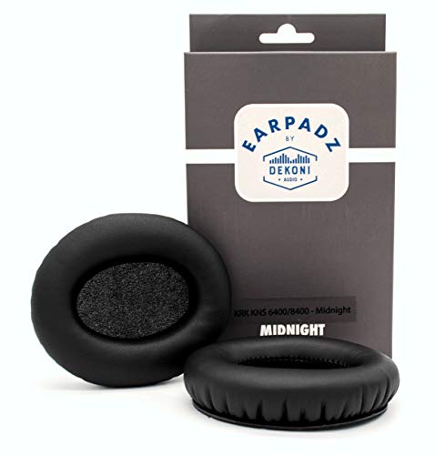 Reposición de almohadillas para audífonos KRK KNS6400, cuero sintético negro, 1 par miniatura 4